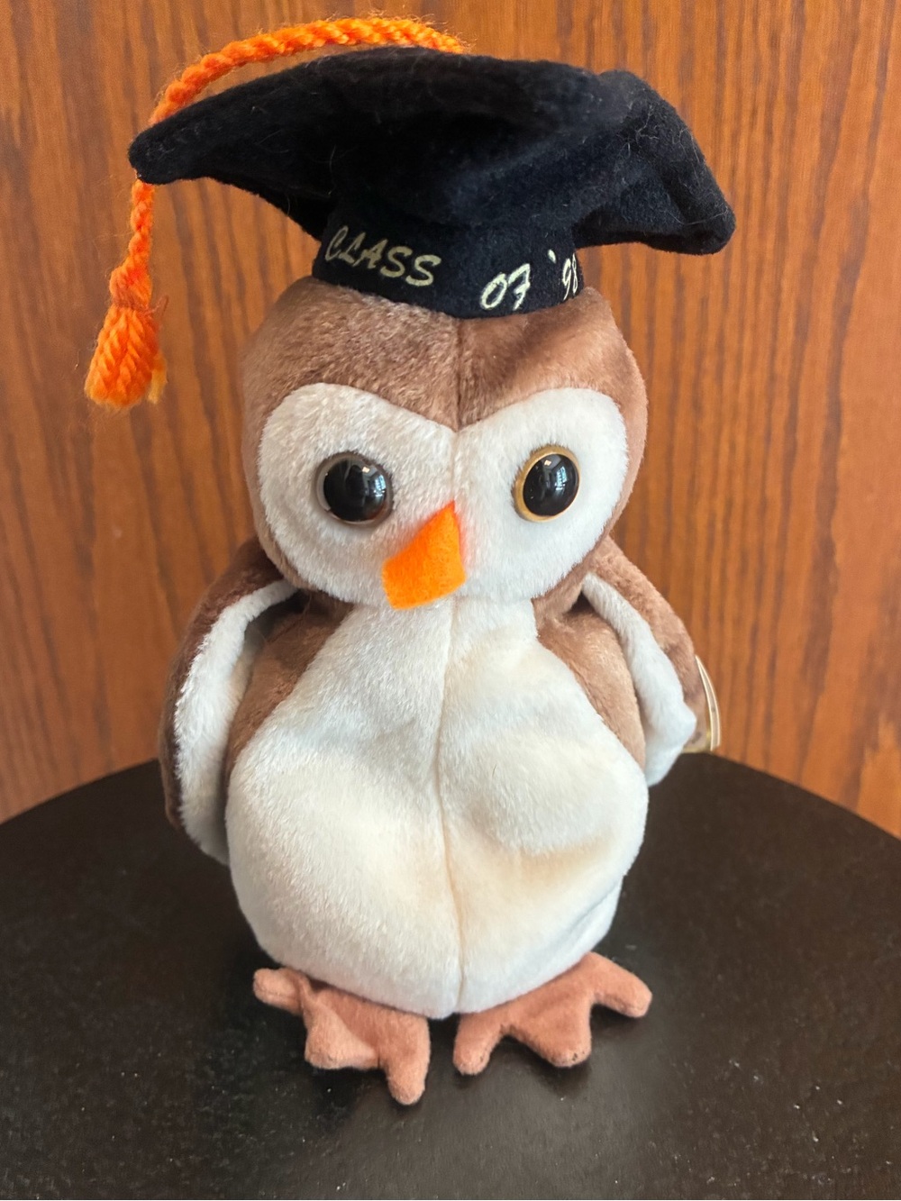 Wise Brown Owl Beanie Baby - Retired - Graduation Class Of 1998 Vintage With Tag